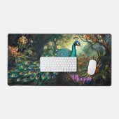 Majestic Peacock Personalisiert Desk Mat Schreibtischunterlage (Tastatur & Maus)