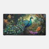 Majestic Peacock Personalisiert Desk Mat Schreibtischunterlage (Vorderseite)