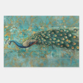 Majestic Peacock Set Decoupage Geschenkpapier Set (Vorderseite)