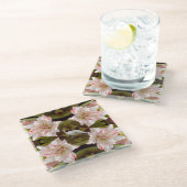 Majestic Peacock und Amaryllis Candy Cane Glasuntersetzer (Schrägansicht)