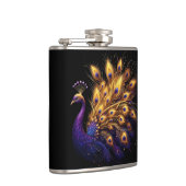 Majestic Peacock wird in Weiß auf gläserne Weise d Flachmann (Rechts)