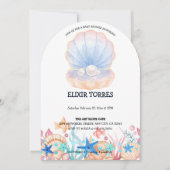Majestic Pearl Under Sea Baby Shower Einladung (Vorderseite)