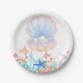 Majestic Pearl Under Sea Baby Shower Pappteller (Vorderseite)