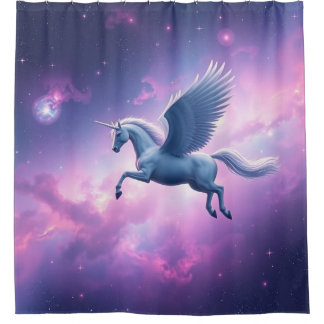 Majestic Pegasus im Galaxy Sky Vorhang - Fantasy S