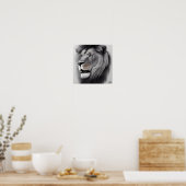 Majestic Pencil Zeichne einer Löwe Poster (Küche)