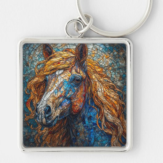 Majestic Pferd mit lebhaften Farben Schlüsselanhänger (Vorne)