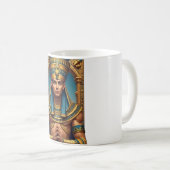 Majestic Pharaoh Portrait: Golden & Blue Ancient E Kaffeetasse (VorderseiteRechts)