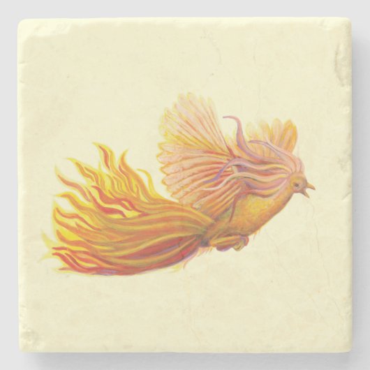 Majestic Phoenix Bird Steinuntersetzer (Vorderseite)