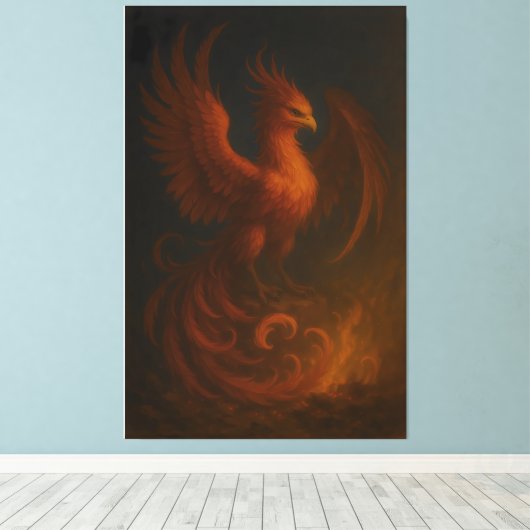 Majestic Phoenix • Fine Art Canvas Leinwanddruck (Insitu (Holzboden))