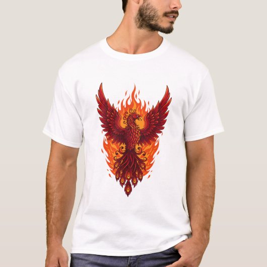 Majestic Phoenix Flammendesign | Bold Vector Art T-Shirt (Vorderseite)