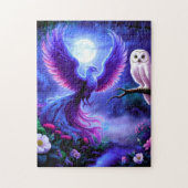 Majestic Phoenix im Mitternachtgarten mit Owl Puzzle (Vertikal)