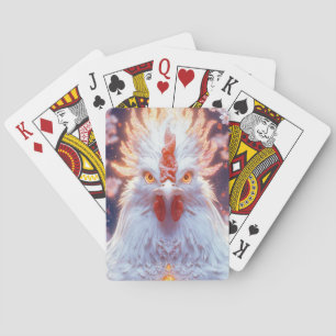 Majestic Phoenix Rooster: Feurige Blüten Spielkarten