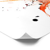 Majestic Phoenix Sketch Style Black Poster (Ecke)