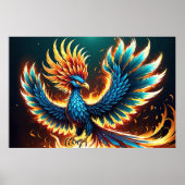 Majestic Phoenix Wappen Flames Poster (Vorne)
