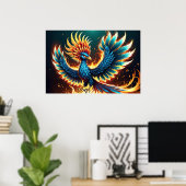 Majestic Phoenix Wappen Flames Poster (Heimbüro)