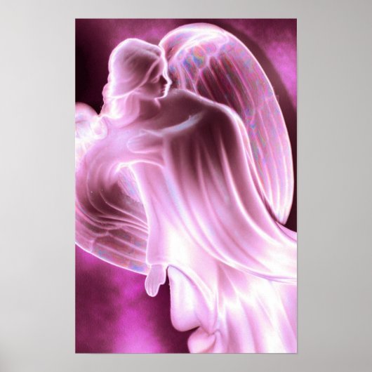 Majestic Pink Angel Leinwand Poster (Vorne)