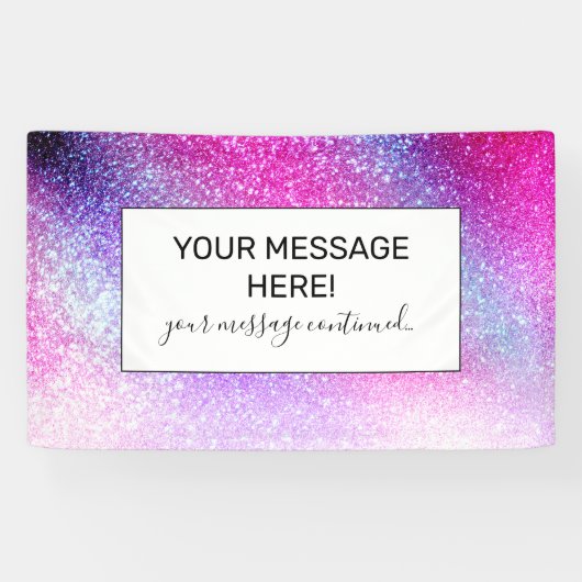 Majestic Pink Lila Nebel Galaxy Glitzer Banner (Horizontal)