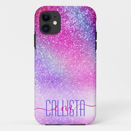 Majestic Pink Lila Nebel Galaxy Glitzer Case-Mate iPhone Hülle (Rückseite)