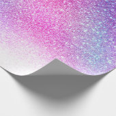 Majestic Pink Lila Nebel Galaxy Glitzer Geschenkpapier (Ecke)
