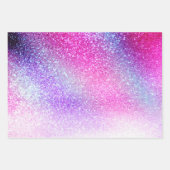 Majestic Pink Lila Nebel Galaxy Glitzer Geschenkpapier Set (Vorderseite 3)