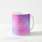 Majestic Pink Lila Nebel Galaxy Glitzer Kaffeetasse (VorderseiteRechts)