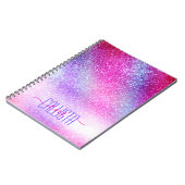 Majestic Pink Lila Nebel Galaxy Glitzer Notizblock (Linke Seite)