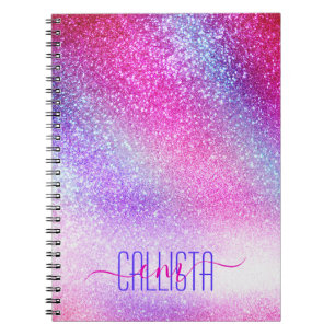 Majestic Pink Lila Nebel Galaxy Glitzer Notizblock