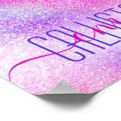 Majestic Pink Lila Nebel Galaxy Glitzer Poster (Ecke)