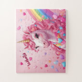 Majestic Pink Unicorn Personalisiert Kids Puzzle (Vertikal)