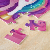 Majestic Pink Unicorn Personalisiert Kids Puzzle (Seite)