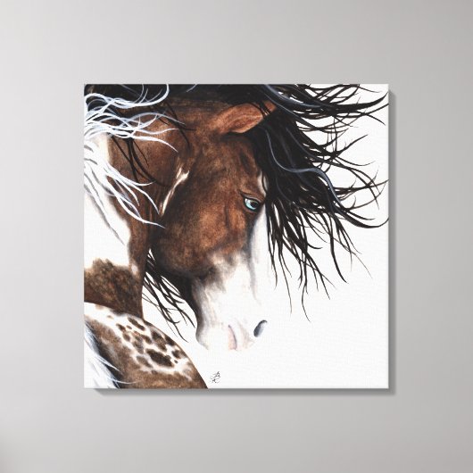 Majestic Pinto Horse Painting by BiHrLe Leinwand A (Vorderseite)