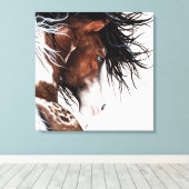 Majestic Pinto Horse Painting by BiHrLe Leinwand A (Insitu (Holzboden))