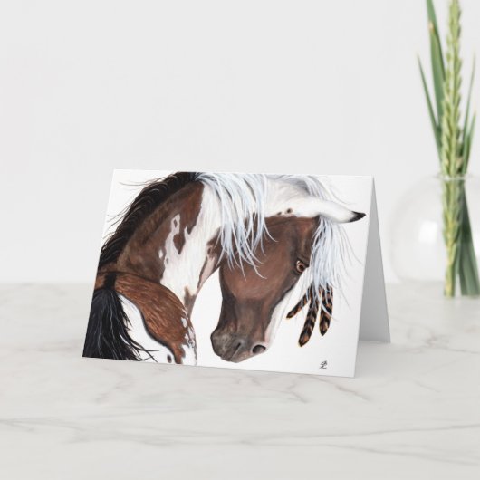 Majestic Pinto Paint Horse von BiHrLe Karte (Vorderseite)