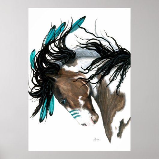 Majestic Pinto Pferd von Bihrle Poster (Vorne)