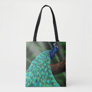 Majestic Plumage: Der verzauberte Pfau im Wald Tasche