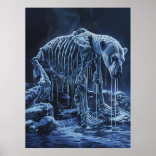 Majestic Polar Bären Skelettplakat Poster