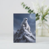 Majestic Polar Bear Atop Snowy Summit Postkarte (Stehend Vorderseite)