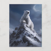 Majestic Polar Bear Atop Snowy Summit Postkarte (Vorderseite)