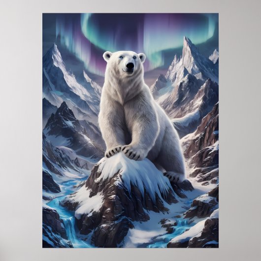 Majestic Polar Bear auf dem Gipfel Poster (Vorne)