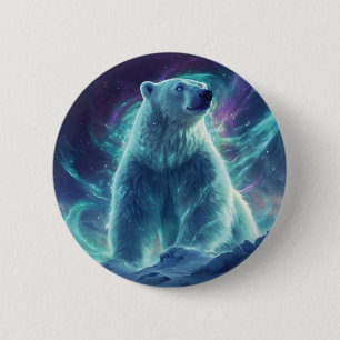 Majestic Polar Bear Design mit Northern Lights Button