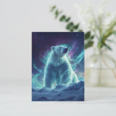 Majestic Polar Bear Design mit Northern Lights Feiertagspostkarte (Stehend Vorderseite)