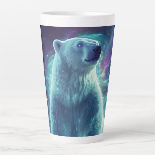 Majestic Polar Bear Design mit Northern Lights Milchtasse (Vorderseite)