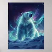Majestic Polar Bear Design mit Northern Lights Poster (Vorne)