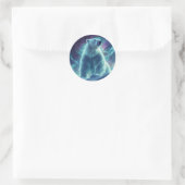 Majestic Polar Bear Design mit Northern Lights Runder Aufkleber (Tasche)