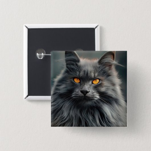 Majestic Portrait Design für lange Haare Button (Vorne & Hinten)