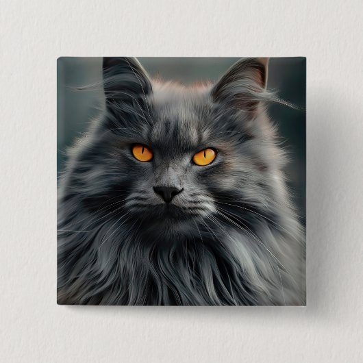 Majestic Portrait Design für lange Haare Button (Vorderseite)