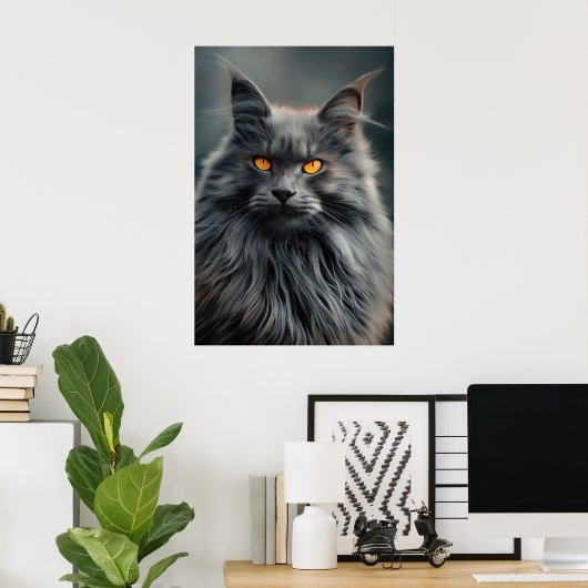 Majestic Portrait Design für lange Haare Poster (Heimbüro)