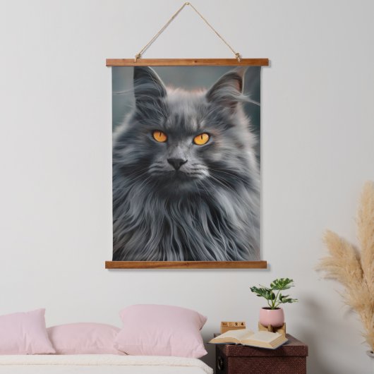 Majestic Portrait Design für lange Haare Wandteppich Mit Holzrahmen (Schlafzimmer)
