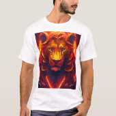 "Majestic Precision: Geometric Lion Emblem" T-Shirt (Vorderseite)