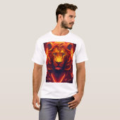 "Majestic Precision: Geometric Lion Emblem" T-Shirt (Vorne ganz)